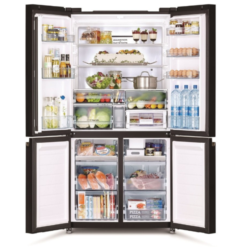 Холодильник Hitachi R-WB720VUC0 GBK, черное стекло
