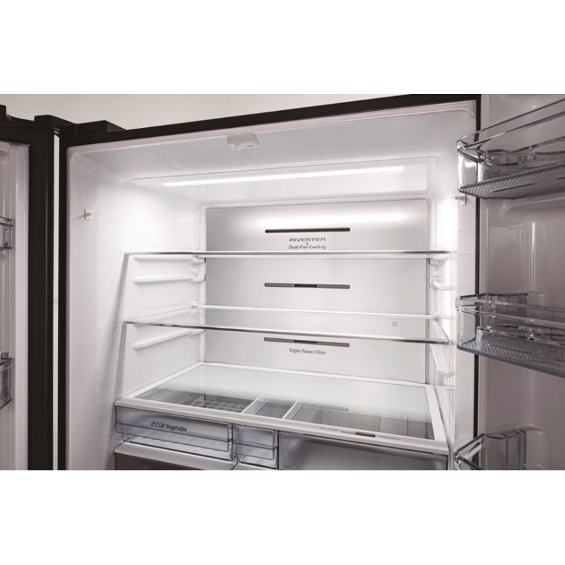Холодильник Hitachi R-WB720VUC0 GBK, черное стекло