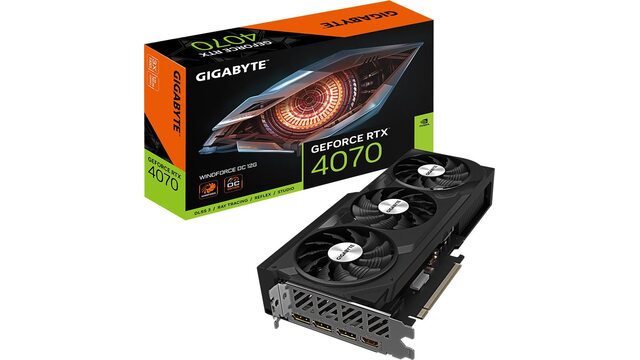 Видеокарта Gigabyte GeForce RTX 4070 WINDFORCE OC 12G (GV-N4070WF3OC-12GD)