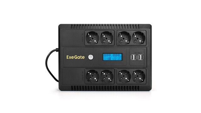ИБП ExeGate NEO Smart LHB-850.LCD.AVR.8SH.CH.RJ.USB EX295014RUS