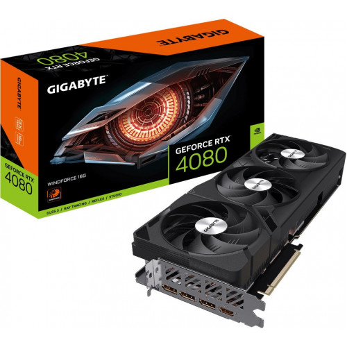 Видеокарта Gigabyte GeForce RTX 4080 16GB WINDFORCE (GV-N4080WF3-16GD)