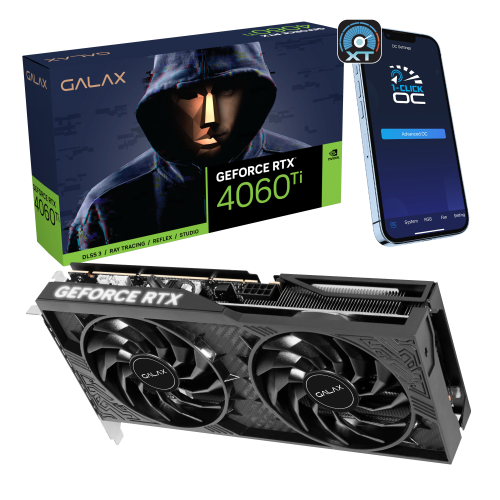 Видеокарта GALAX GeForce RTX 4060Ti 1-Click OC 8GB (46ISL8MD8COC)