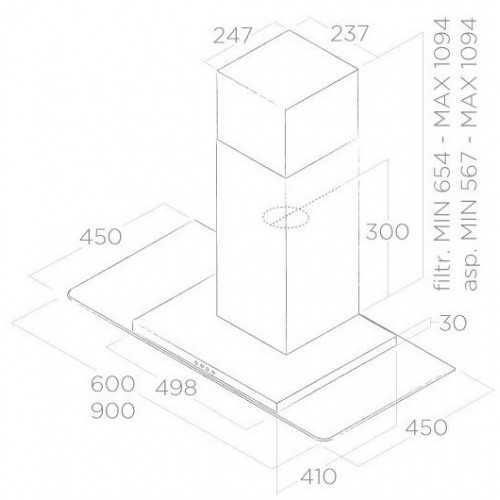 Вытяжка Elica FLAT GLASS IX/A/90