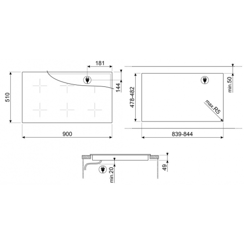 Поверхность smeg SI1M4954D - фото 6