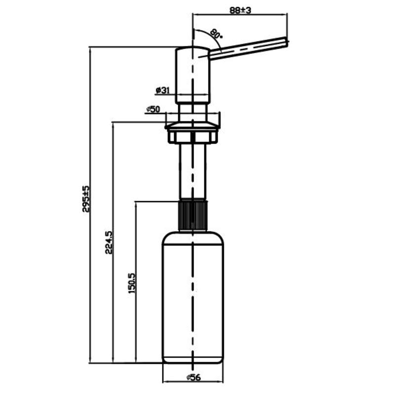 Дозатор для жидкого мыла OMOIKIRI OM-02-BN Нержавеющая сталь