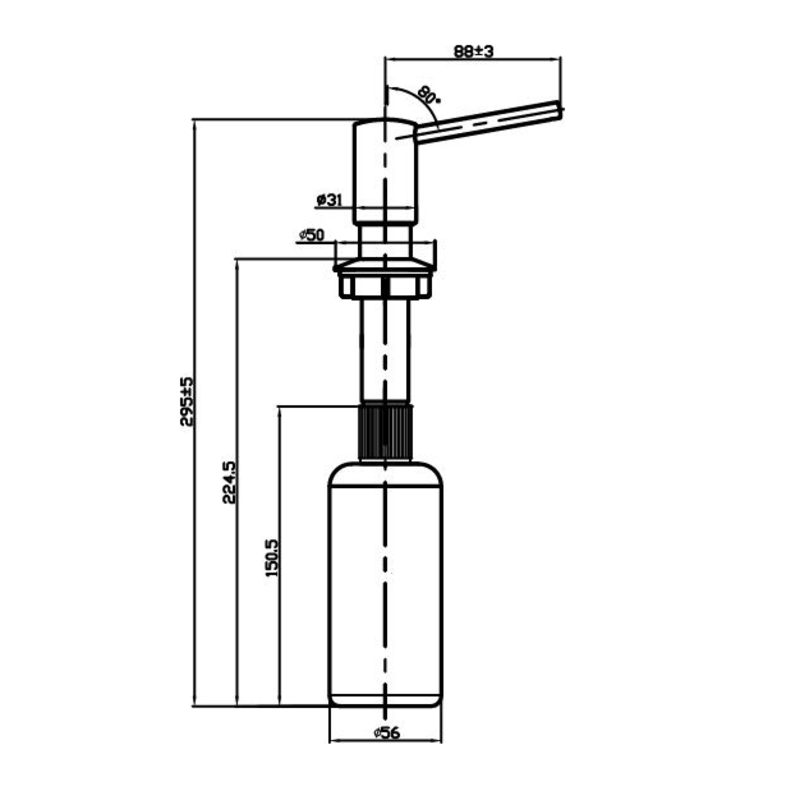 Дозатор для жидкого мыла OMOIKIRI OM-02-C Хром