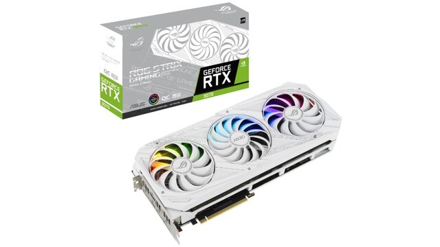 Видеокарта Asus GeForce RTX 3070 ROG Strix V2 White OC LHR (ROG-STRIX-RTX3070-O8G-WHITE-V2)