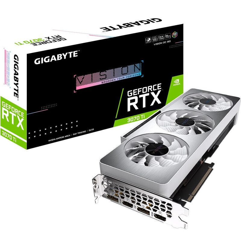 Видеокарта Gigabyte GeForce RTX 3070 Ti VISION OC 8G (GV-N307TVISION OC-8GD) LHR