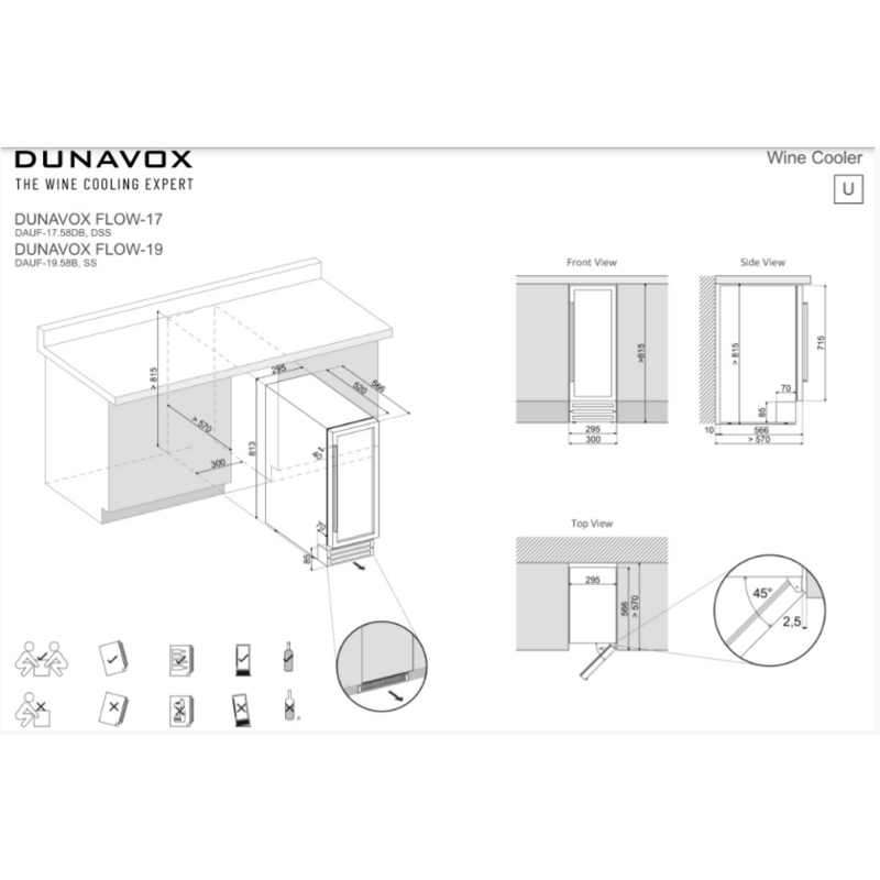 Винный шкаф Dunavox Flow DAUF-19.58SS