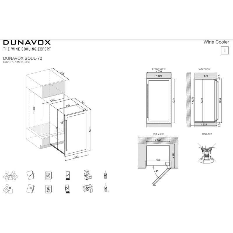 Винный шкаф Dunavox DAVS-72.185DSS