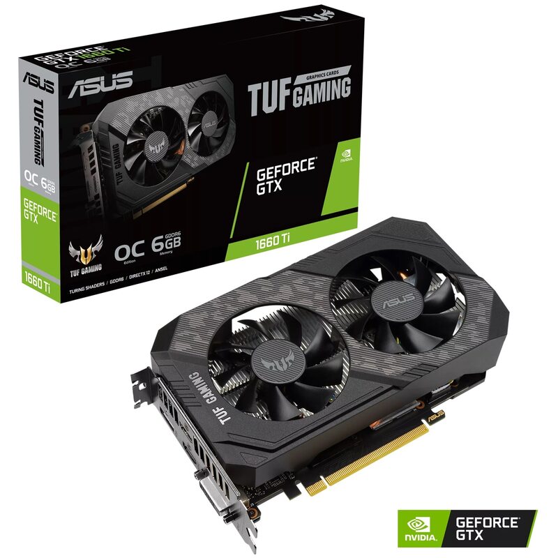 Видеокарта Asus GeForce GTX 1660 Ti TUF Gaming EVO OC (TUF-GTX1660TI-O6G-EVO-GAMING)