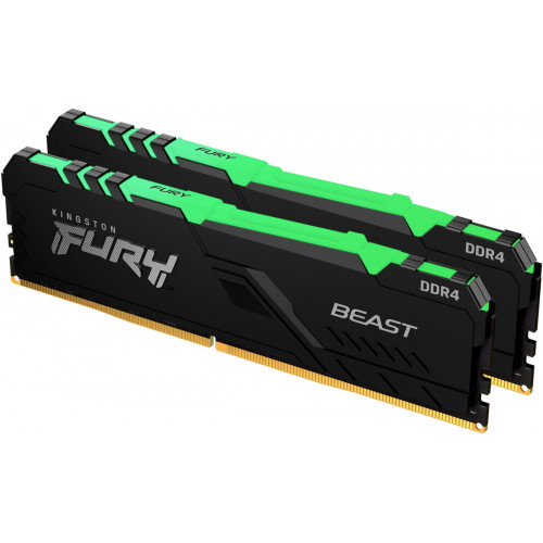 Оперативная память Kingston Fury Beast RGB DDR4 2x8Gb KF432C16BBAK2/16 - фото 1