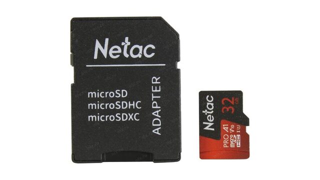 Карта памяти 32Gb MicroSD Netac P500 Extreme Pro + SD адаптер (NT02P500PRO-032G-R)