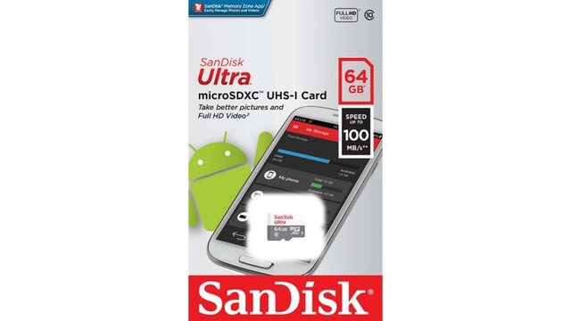 Память micro Secure Digital Card 64Gb class10 SanDisk 100MB/s Ultra UHS-I SDSQUNR-064G-GN3MN